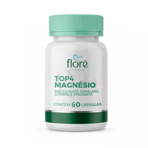 Magnésio Bisglicinato 125mg + Magnésio Dimalato 125mg + Magnésio Citrato 125mg + Magnésio Treonato 125mg em Cápsulas