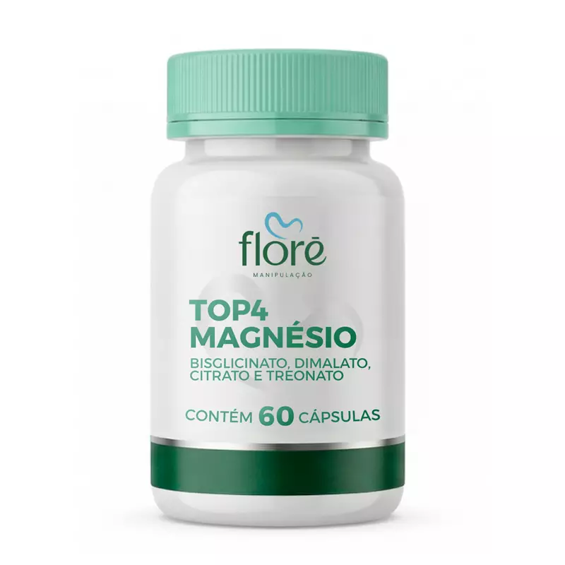 Magnésio Bisglicinato 125mg + Magnésio Dimalato 125mg + Magnésio Citrato 125mg + Magnésio Treonato 125mg | 60 cápsulas
