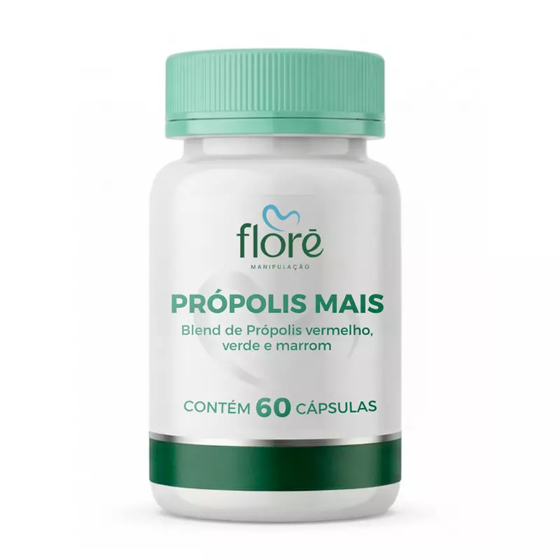 Própolis Mais 400mg | Blend de Própolis Vermelho, Verde e Marrom | 60 cápsulas